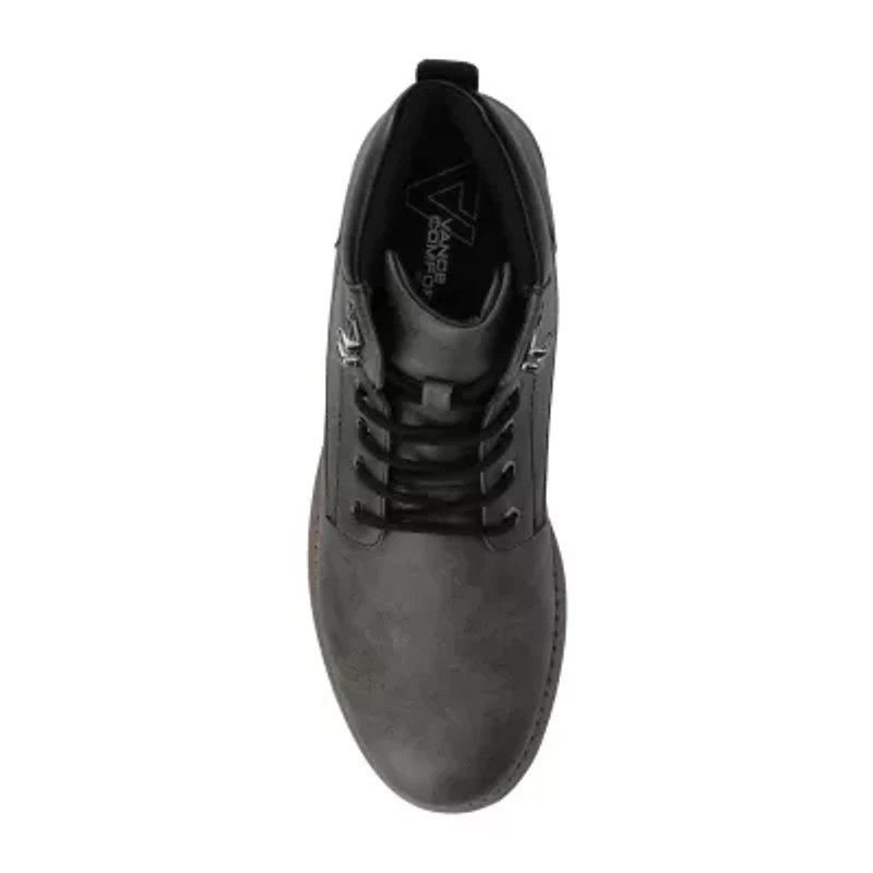 Vance Co Mens Block Heel Combat Boots