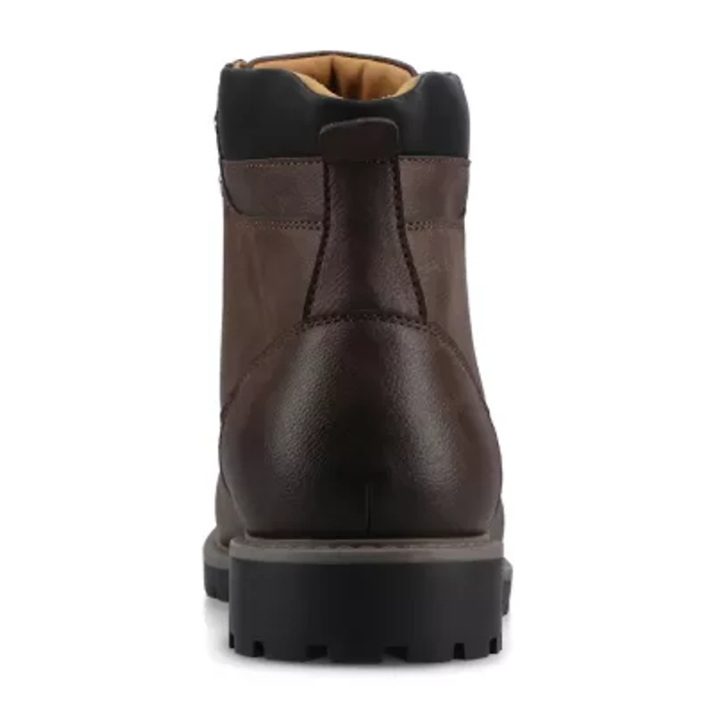 Vance Co Mens Block Heel Combat Boots