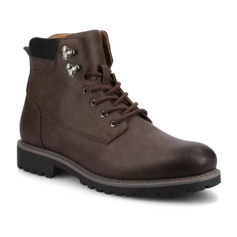 Vance Co Mens Block Heel Combat Boots