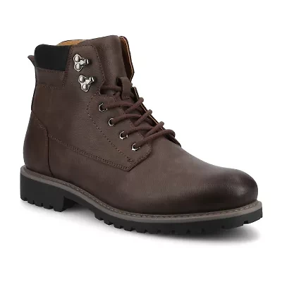 Vance Co Mens Block Heel Combat Boots