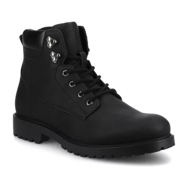 Vance Co Mens Block Heel Combat Boots
