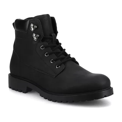 Vance Co Mens Block Heel Combat Boots