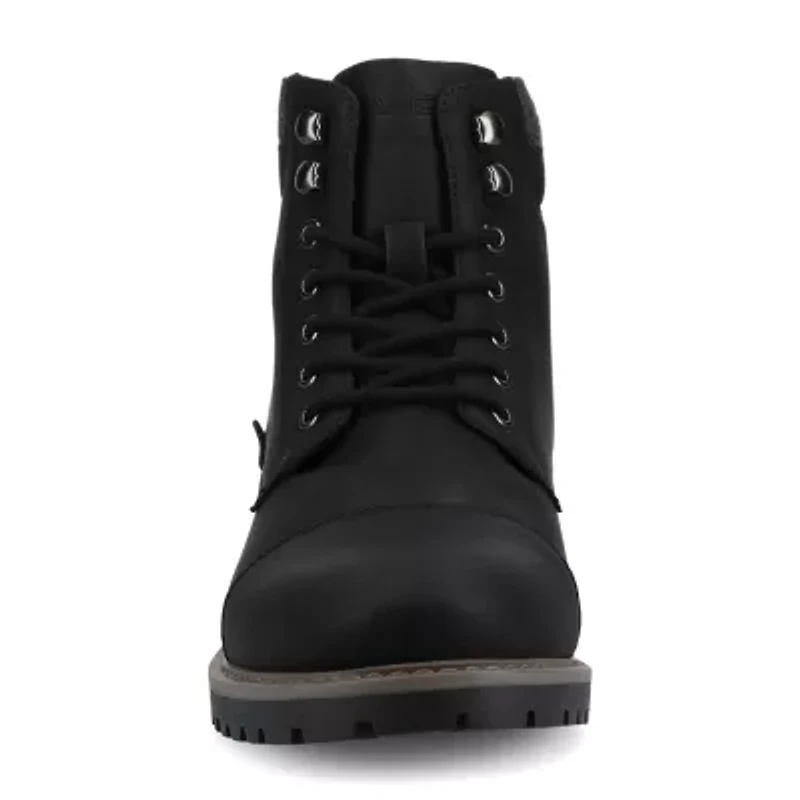 Vance Co Mens Block Heel Combat Boots