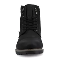 Vance Co Mens Block Heel Combat Boots