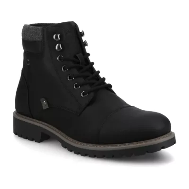 Vance Co Mens Block Heel Combat Boots