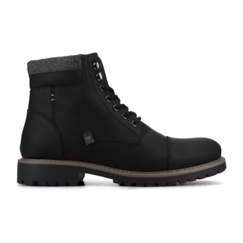 Vance Co Mens Block Heel Combat Boots