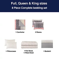 Home Expressions Mercer Stripes Complete Bedding Set With Sheets