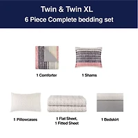 Home Expressions Mercer Stripes Complete Bedding Set With Sheets