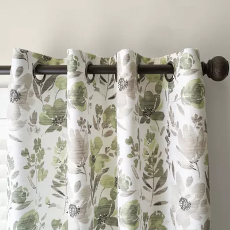 Regal Home Dimensions Floral Grommet Top Energy Saving Blackout Single Curtain Panel