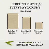 Bedvoyage 3-pc. Solid Bath Towel Set