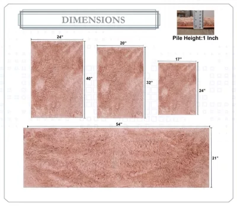 Home Weavers Inc Element 4-pc. Bath Rug Set
