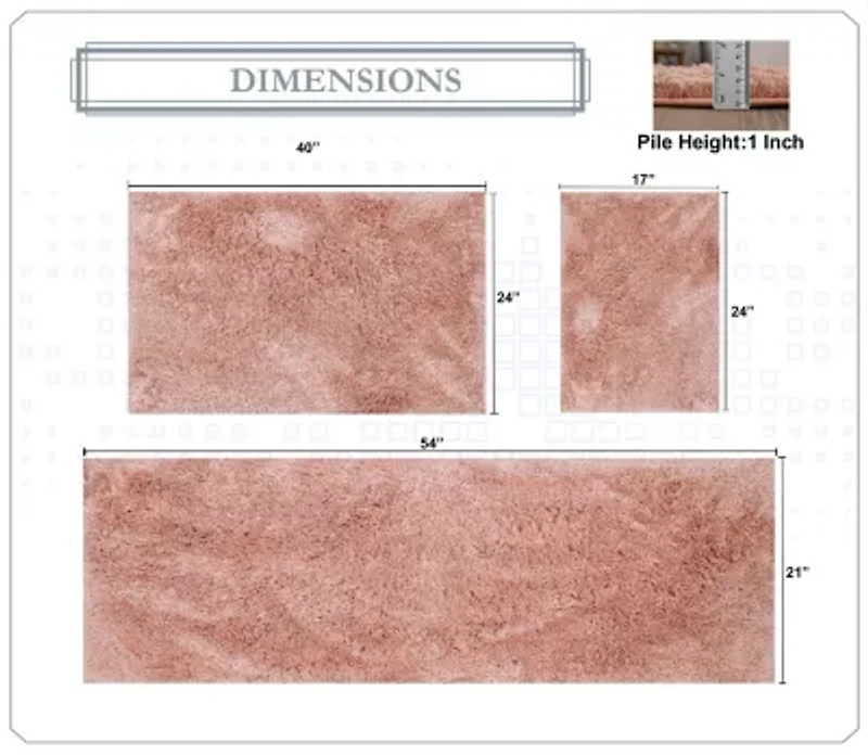 Home Weavers Inc Element 3-pc. Bath Rug Set
