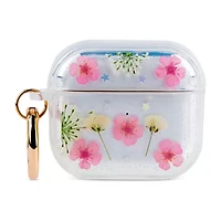 Pink Sky Pressed Flower Airpod Case with Cleaning Kit