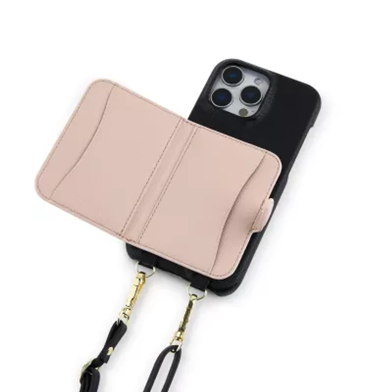 Pink Sky iPhone 16 Promax Wallet Case with Crossbody Strap