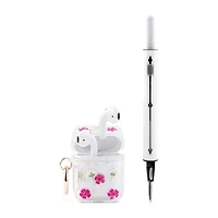 Pink Sky Pressed Flower Airpod Case with Cleaning Kit