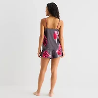 Ambrielle Womens Satin V-Neck 2-pc. Pajama Sets