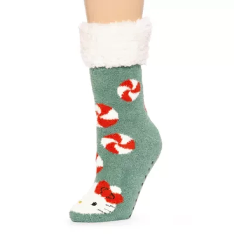 Womens 1 Pair Hello Kitty Slipper Socks