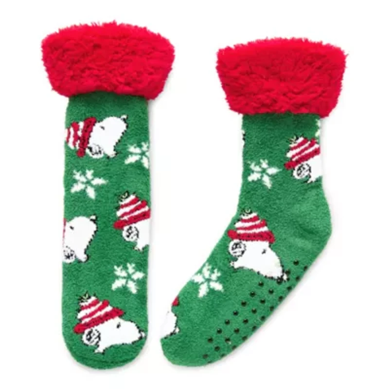 Pom Head Womens Breathable Multi-Pack 1 Pair Peanuts Slipper Socks