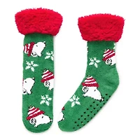 Pom Head Womens Breathable Multi-Pack 1 Pair Peanuts Slipper Socks