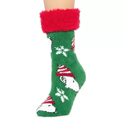 Pom Head Womens Breathable Multi-Pack 1 Pair Peanuts Slipper Socks