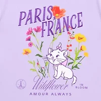 Paris France Womens Juniors Crew Neck Short Sleeve Regular Fit The Aristocats Graphic T-Shirt