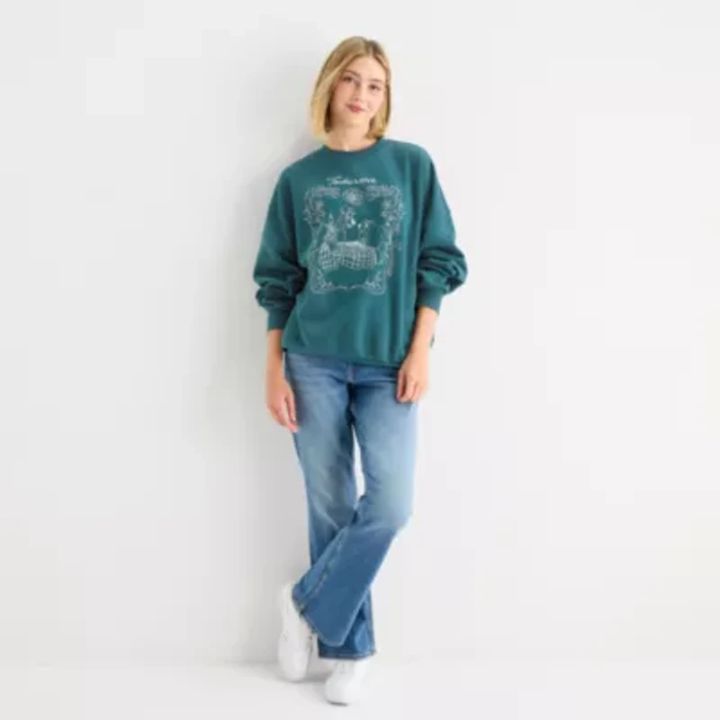 Skinnydip London Lady and the Tramp Crew Sweatshirt Womens Juniors Neck Long Sleeve