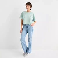 Arizona Womens Juniors Crew Neck Short Sleeve Graphic T-Shirt