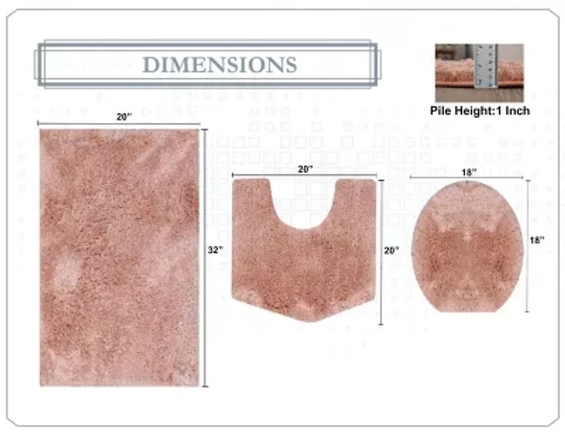 Home Weavers Inc Element 3-pc. Bath Rug Set