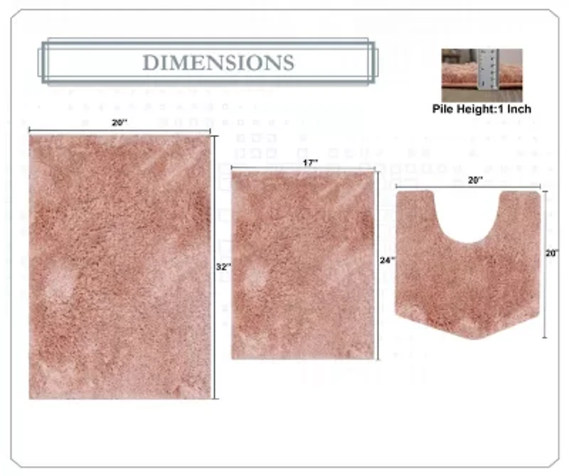 Home Weavers Inc Element 3-pc. Bath Rug Set