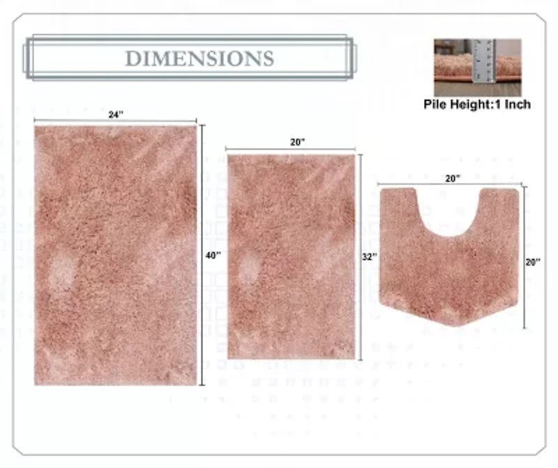 Home Weavers Inc Element 3-pc. Bath Rug Set