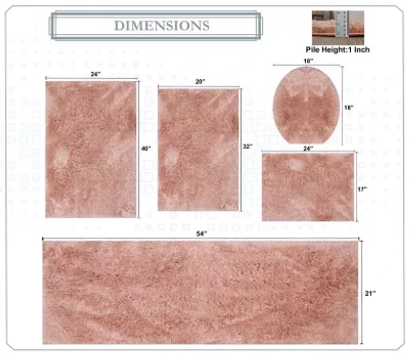 Home Weavers Inc Element 5-pc. Bath Rug Set