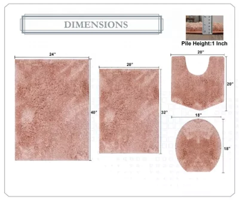Home Weavers Inc Element 4-pc. Bath Rug Set