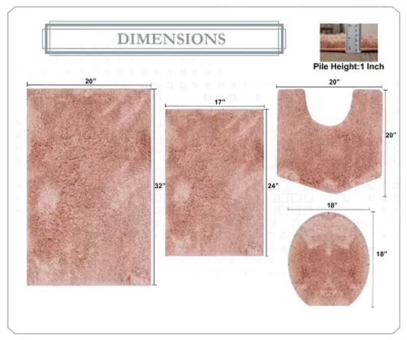 Home Weavers Inc Element 4-pc. Bath Rug Set