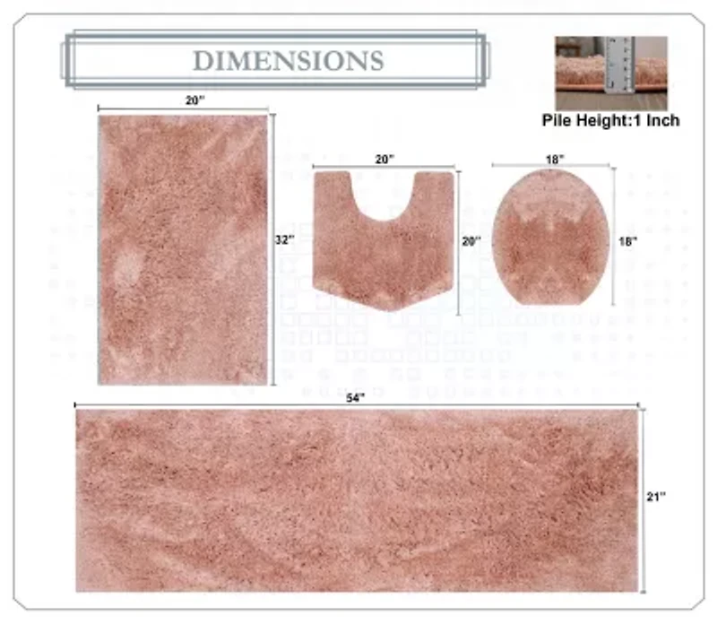 Home Weavers Inc Element 4-pc. Bath Rug Set