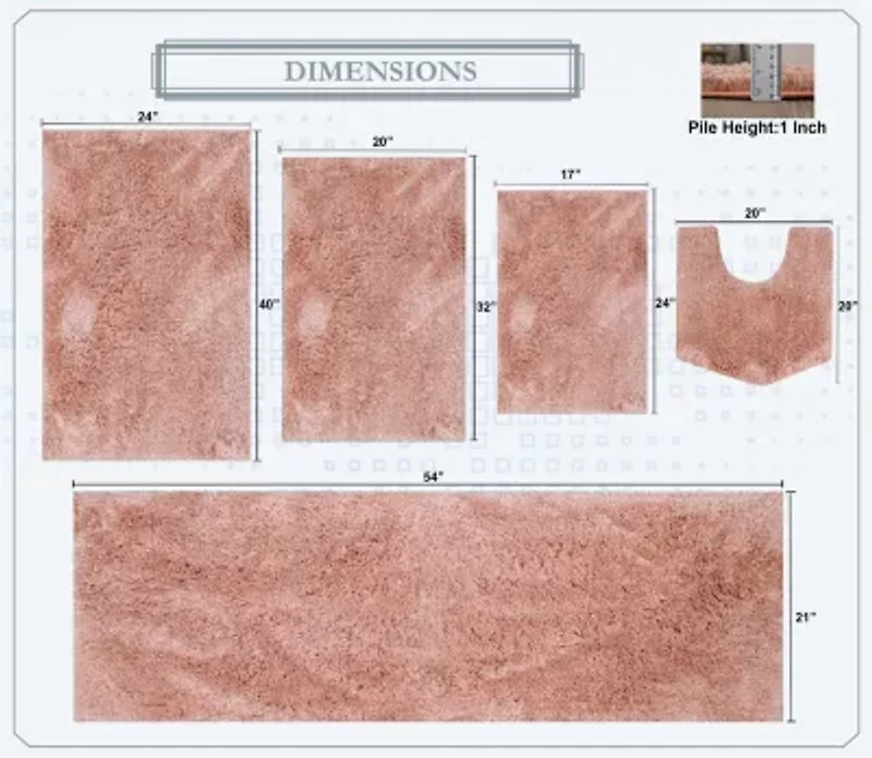 Home Weavers Inc Element 5-pc. Bath Rug Set