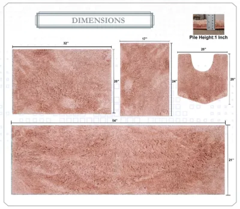 Home Weavers Inc Element 4-pc. Bath Rug Set