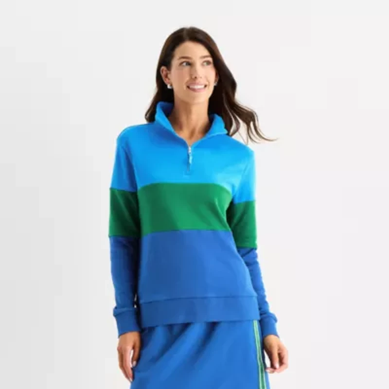 St. John's Bay Womens Mock Neck Long Sleeve Sweatshirt