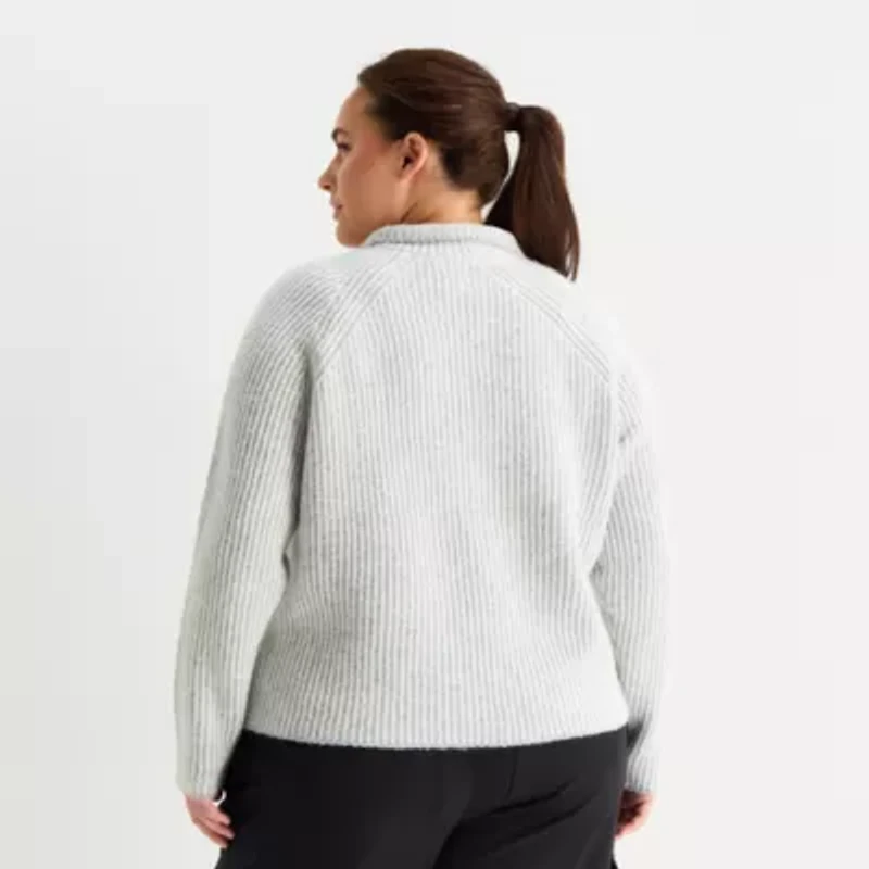 Stylus Plus Womens Mock Neck Long Sleeve Pullover Sweater
