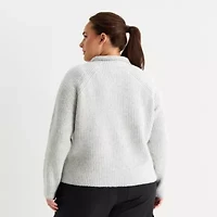 Stylus Plus Womens Mock Neck Long Sleeve Pullover Sweater