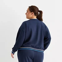 Stylus Womens Plus V Neck Long Sleeve Sweatshirt