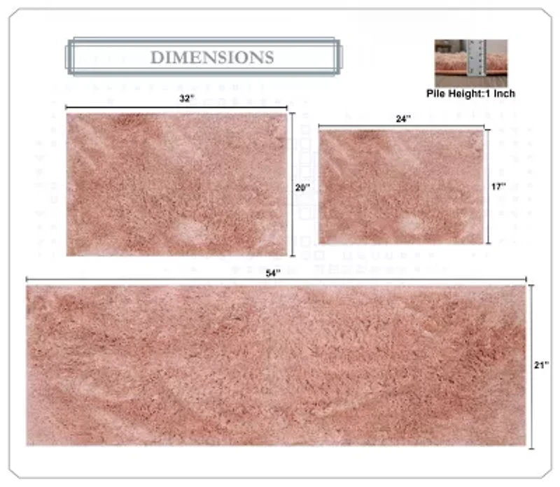 Home Weavers Inc Element 3-pc. Bath Rug Set