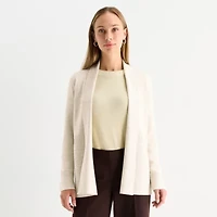 Liz Claiborne Womens Long Sleeve Open Front Tall Cardigan