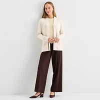 Liz Claiborne Womens Long Sleeve Open Front Tall Cardigan
