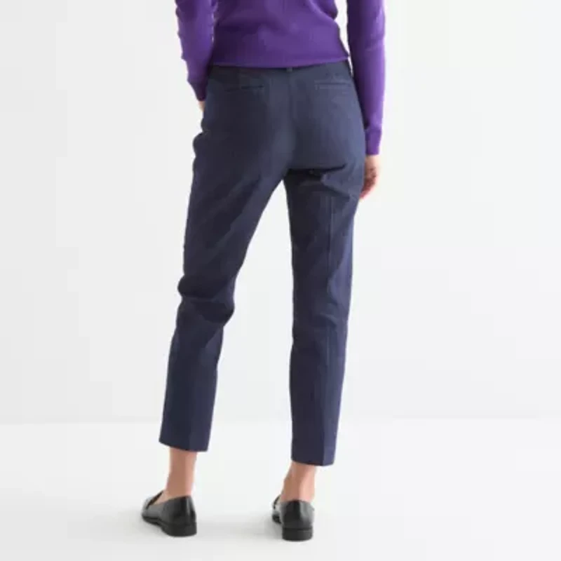 Liz Claiborne Emma Denim Womens Stretch Fabric Ankle Mid Rise Pant