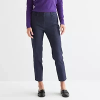 Liz Claiborne Emma Denim Womens Stretch Fabric Ankle Mid Rise Pant