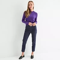 Liz Claiborne Emma Denim Womens Stretch Fabric Ankle Mid Rise Pant