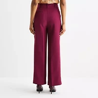 Liz Claiborne Womens Wide Leg Mid Rise Trouser