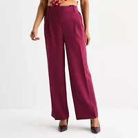 Liz Claiborne Womens Wide Leg Mid Rise Trouser