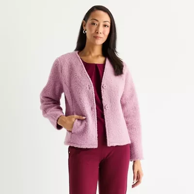 Liz Claiborne Womens Petite Lightweight Overcoat