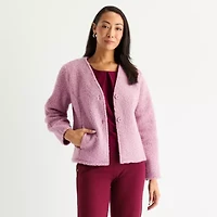 Liz Claiborne Womens Petite Lightweight Overcoat